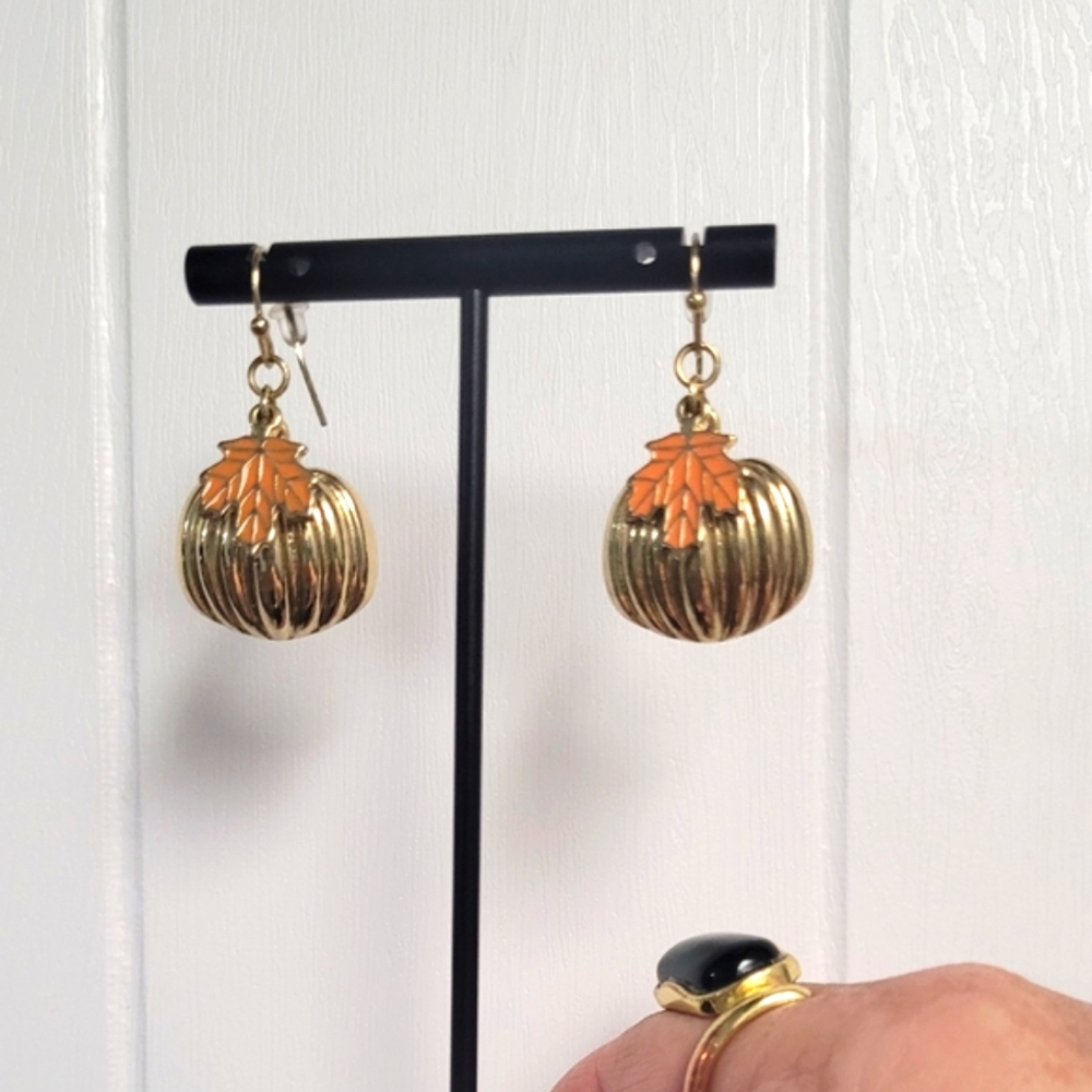 Autumn Leaf Gold Earrings